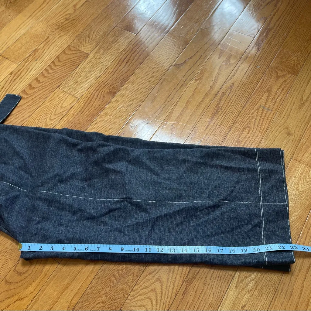 Donna Karan New York Linen Blend cropped pants with belt Blue Jean wide leg 12 - Image 13
