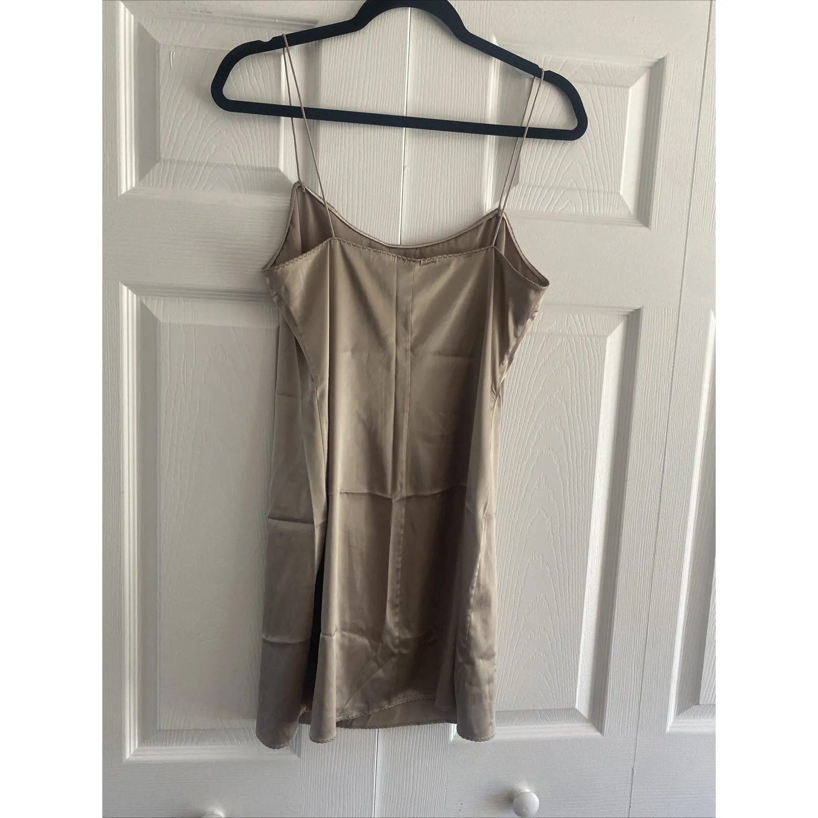 Elie Tahari Women's 8 Champagne Chemise Slip Dress Chemise Spaghetti Strap Mini - Image 5