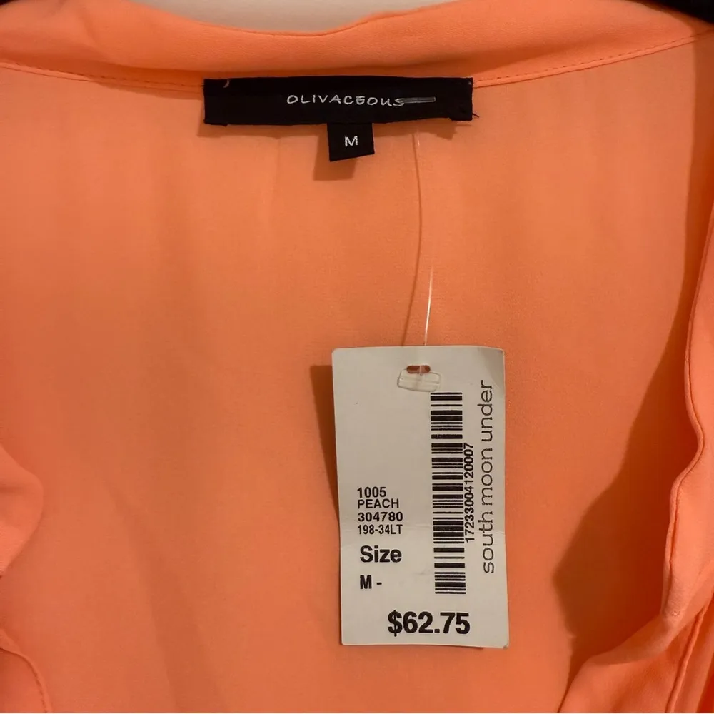 Olivaceous Orange Vneck Tank Blouse NWT Size M - Image 2