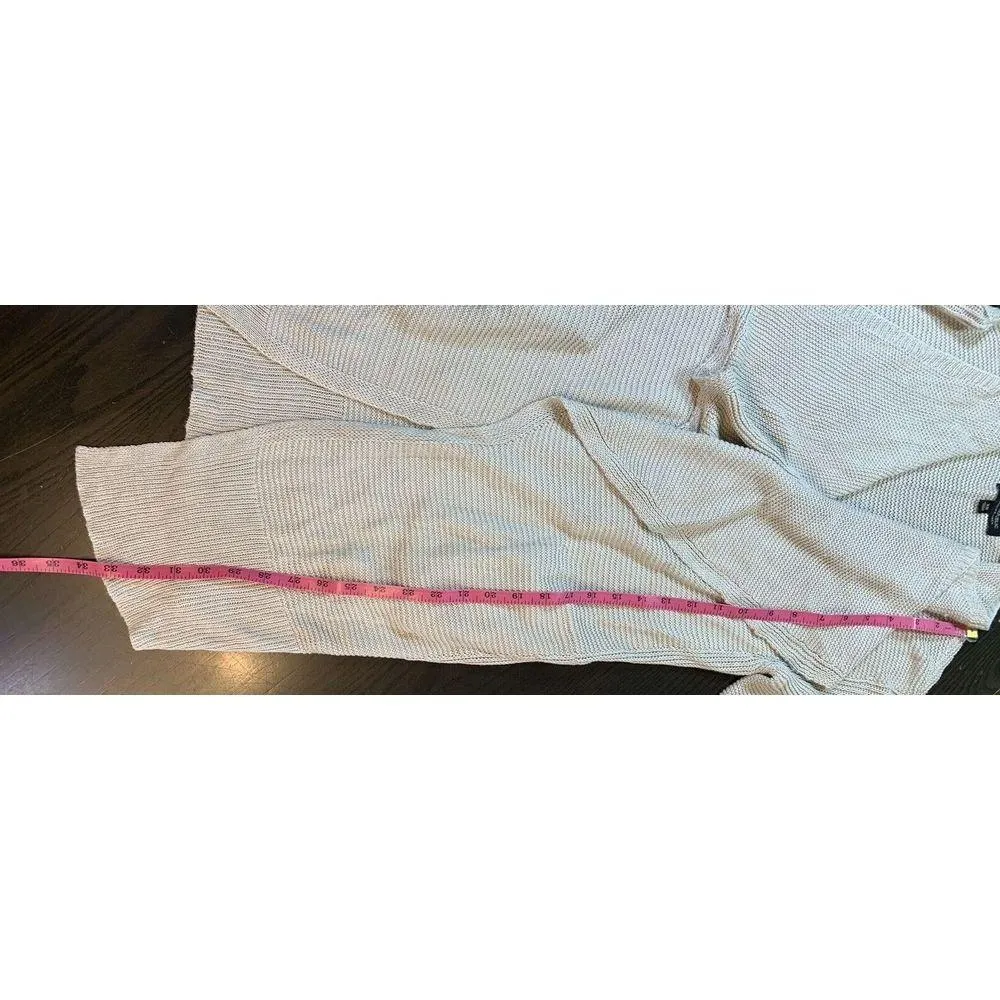 Banana Republic Italian Linen Sweater Womens XS Drape Cardigan Chic Neutral READ - Image 10