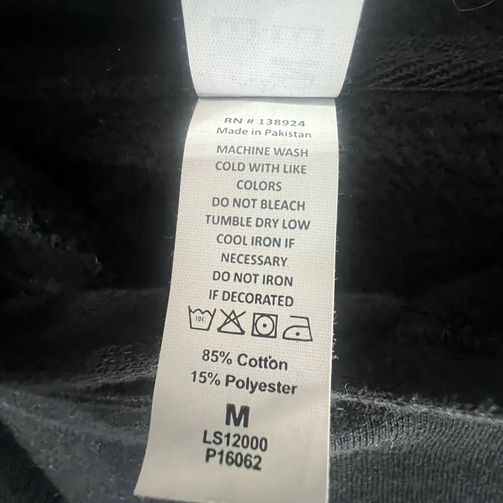 Wicked Black Graphic Cropped Hoodie Sz Medium - Image 6