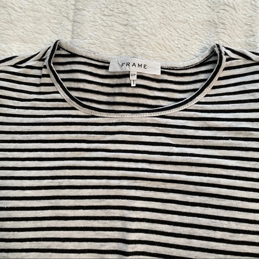 Frame Bell Sleeve Striped Print Tee - Image 5