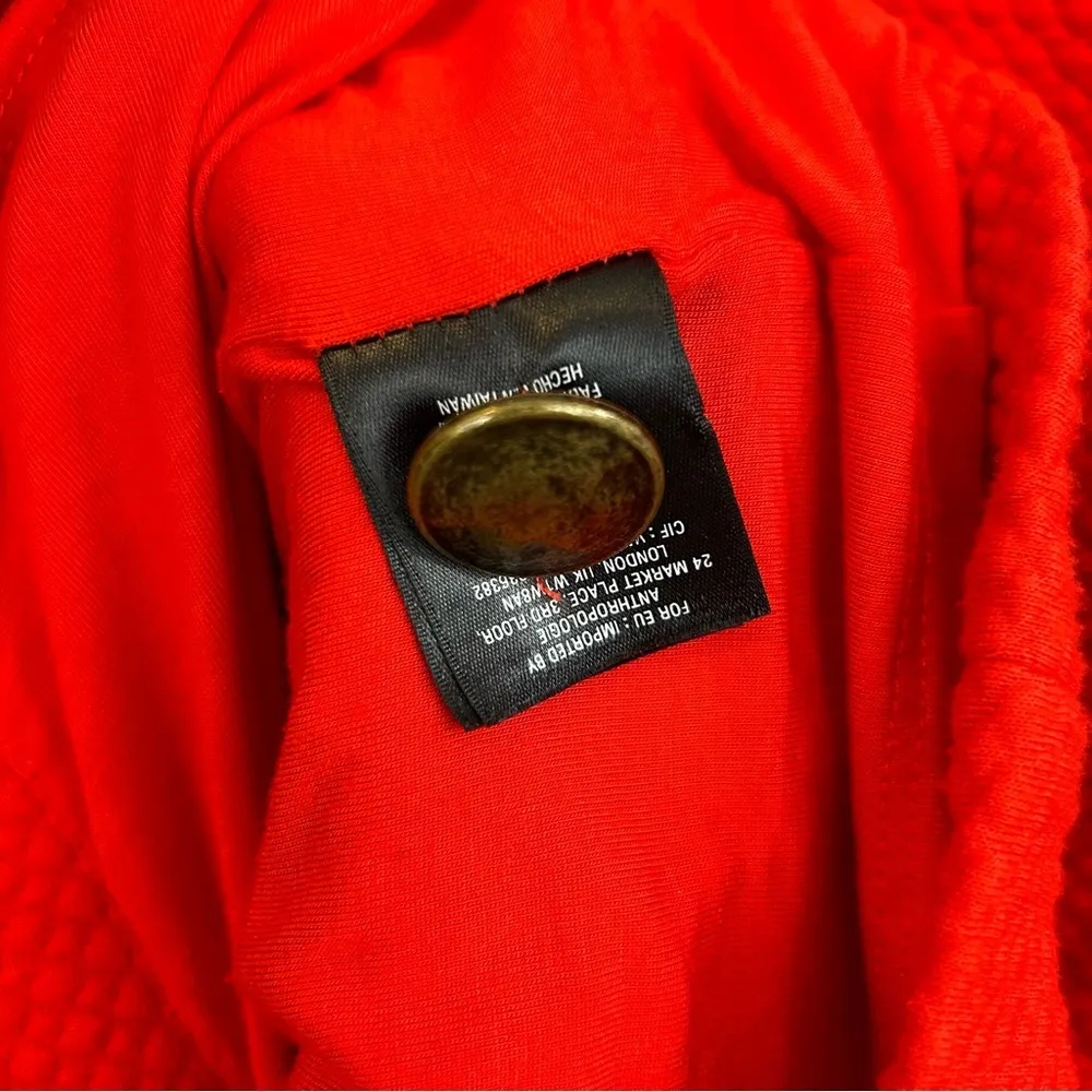 Maeve Red Quilted Button Front Sleeveless Sheath/Pencil Dress Size Small - Image 13