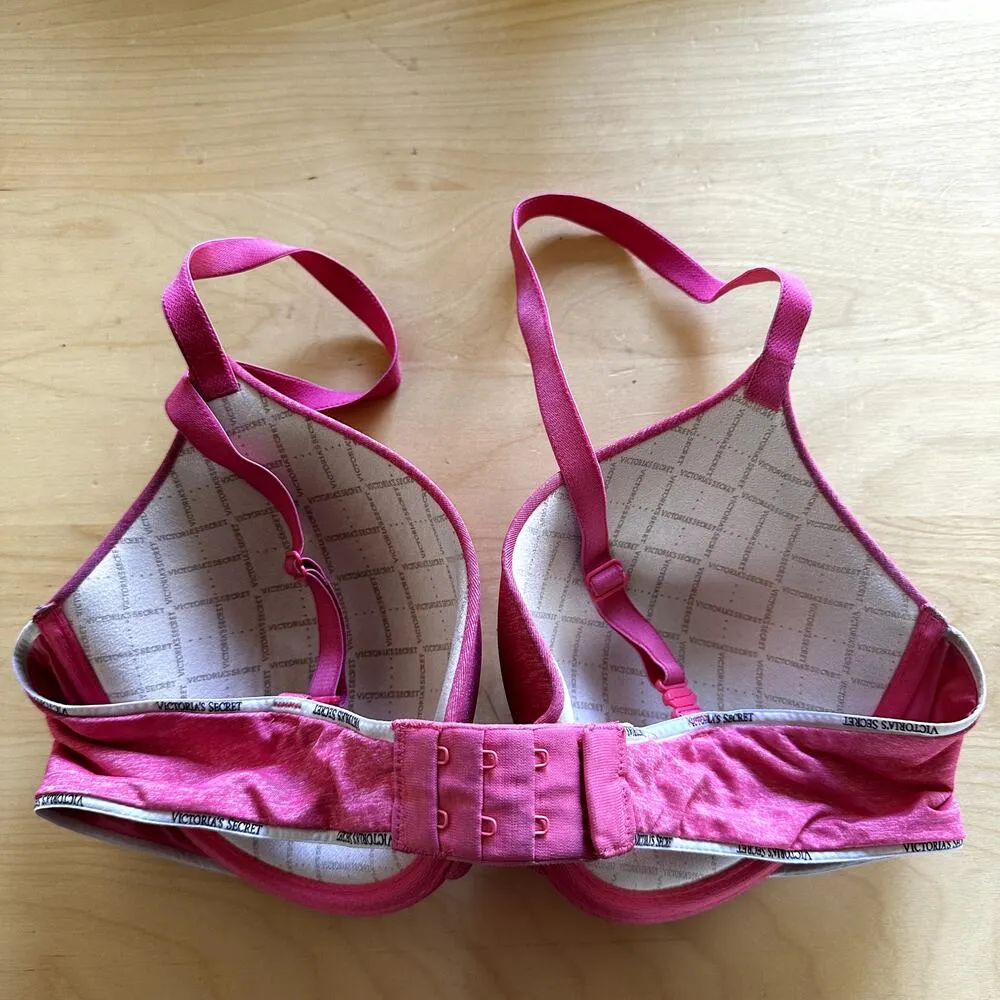 Victoria's Secret Uplift Semi Demi Bra Underwired Adjustable Straps Pink 36C - Image 4