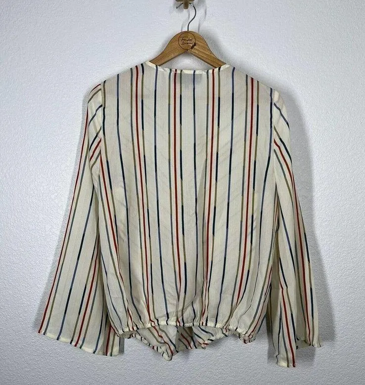 Sunday In Brooklyn Striped Surplice Wrap Top - Image 7