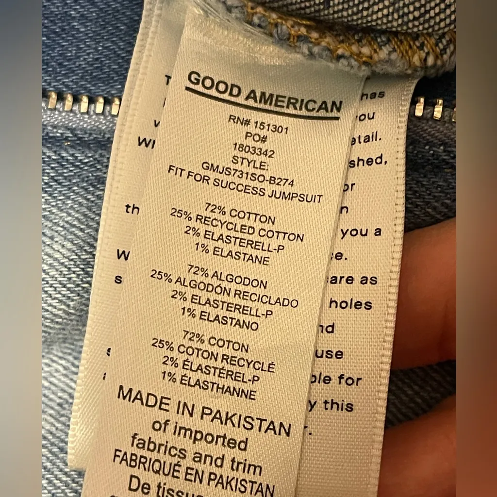 Good American Denim Short Sleeve Jumpsuit Shorts Romper Utility Stretchy Minimal - Image 10