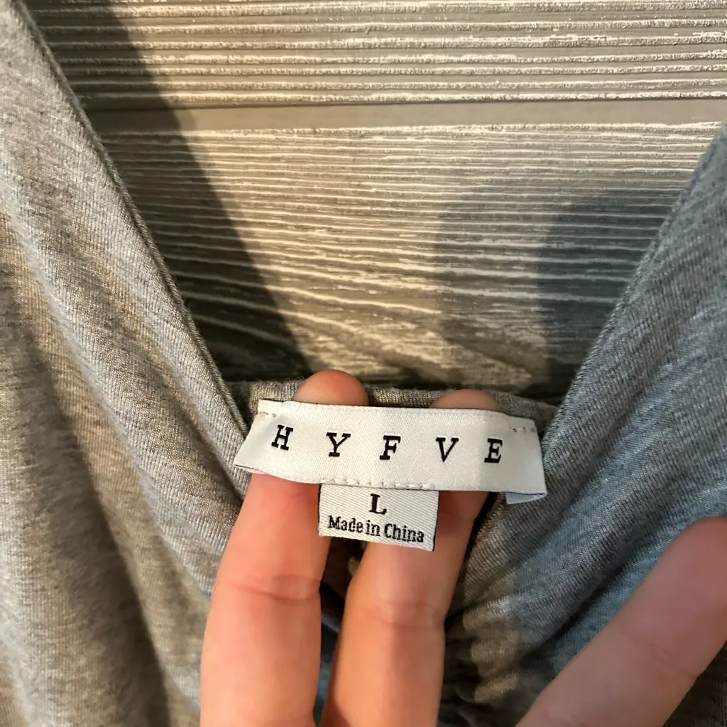 HYFVE CUTOUT RUCHED JUMPSUIT size large‎ gray - Image 4