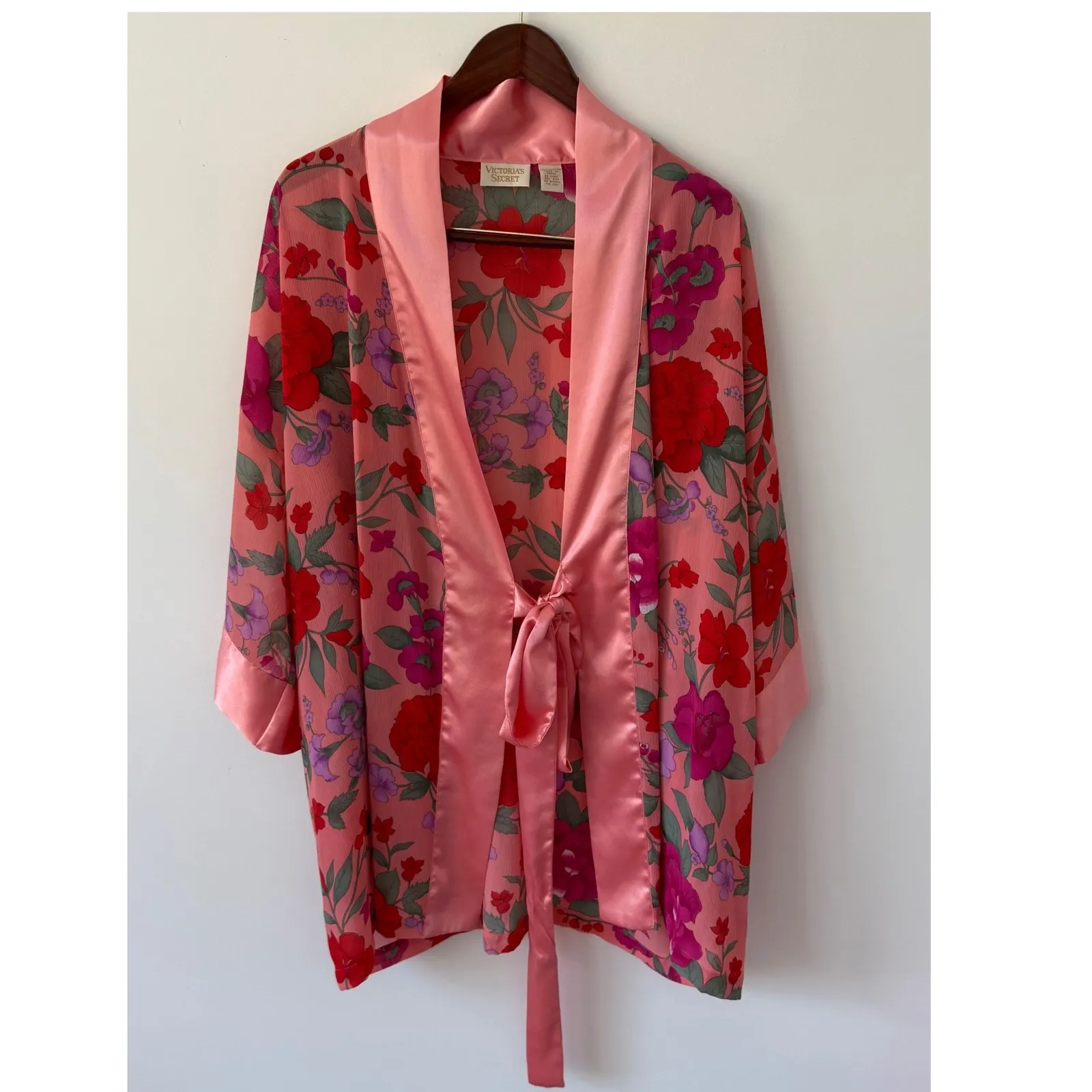 Vintage Victoria's Secret Gold‎ Label Floral Wrap Kimono Robe One Size - Image 3