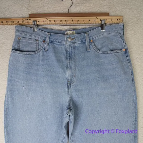 NEW Madewell Baggy Straight Jeans in Berteau‎ Wash, 33 - Image 5