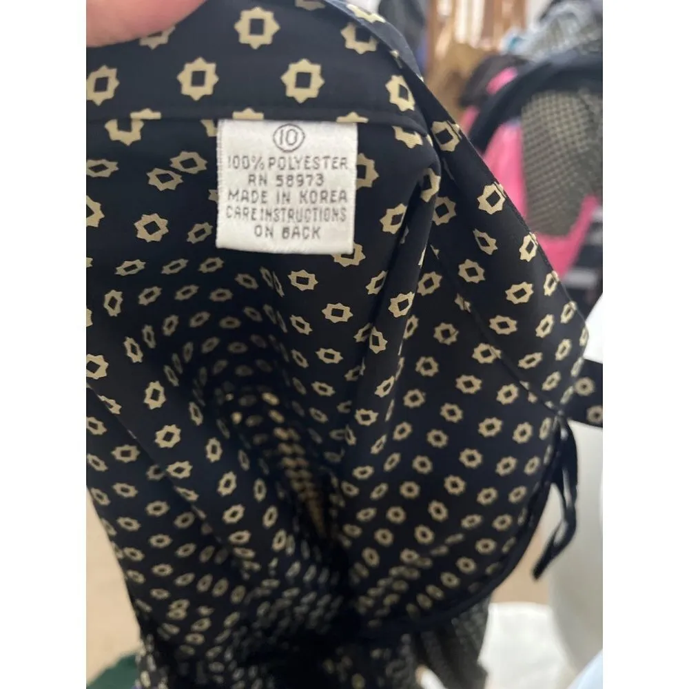 80s Charter Club blue and gold geometric circles 2 piece skirt suit - Image 14