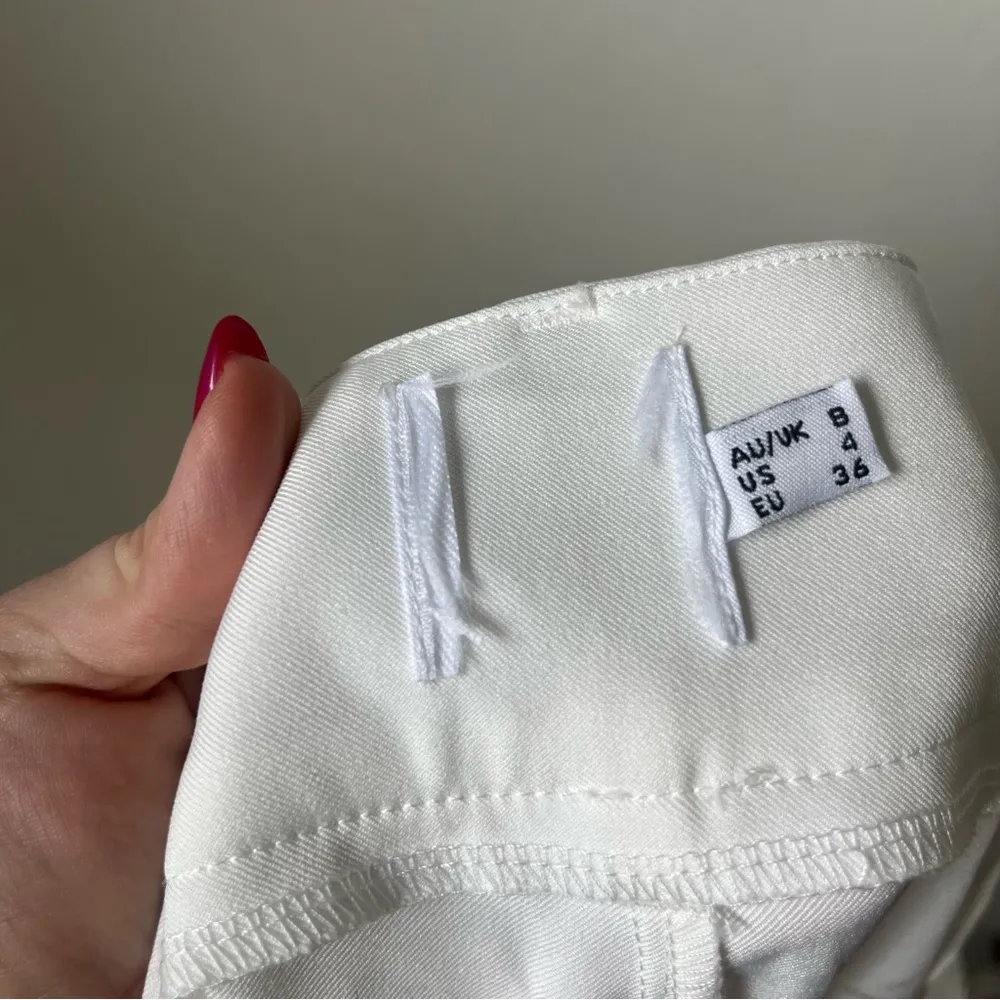 White Mid Rise Flared Pants 4 - Image 2