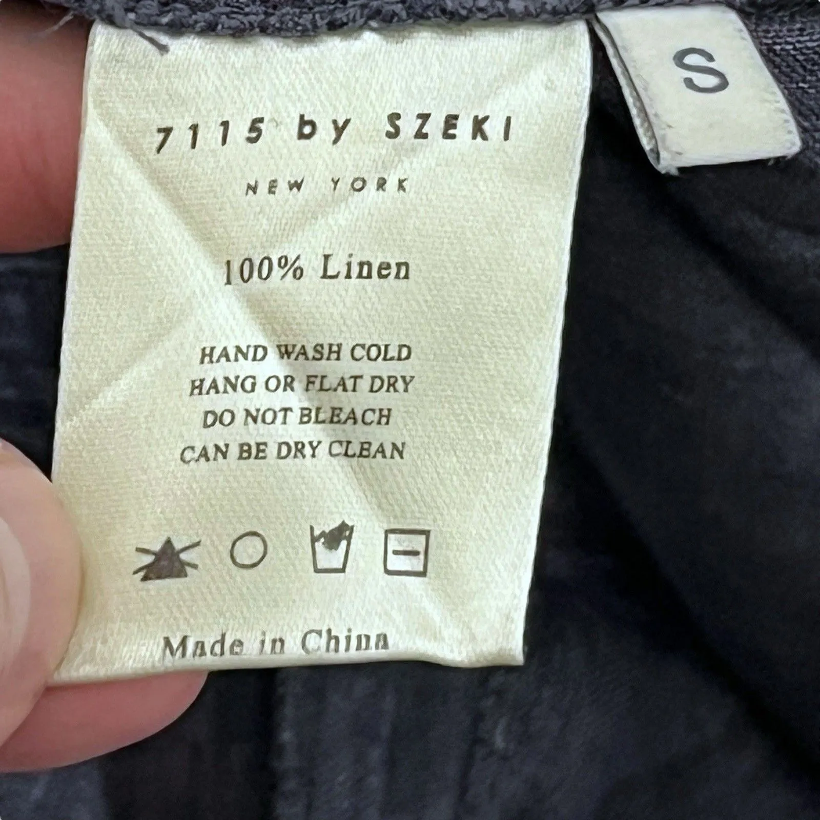 7115 by Szeki 100% Linen Pleated Trousers Pants Women’s Size Small Relaxed Fit Blue - Image 8