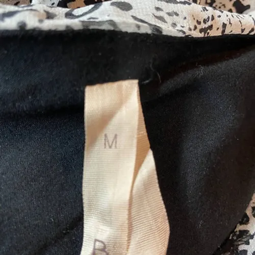 Bailey‎ 44 Donburi Shift Dress Womens Medium Black White Floral Silk Side Tie - Image 8