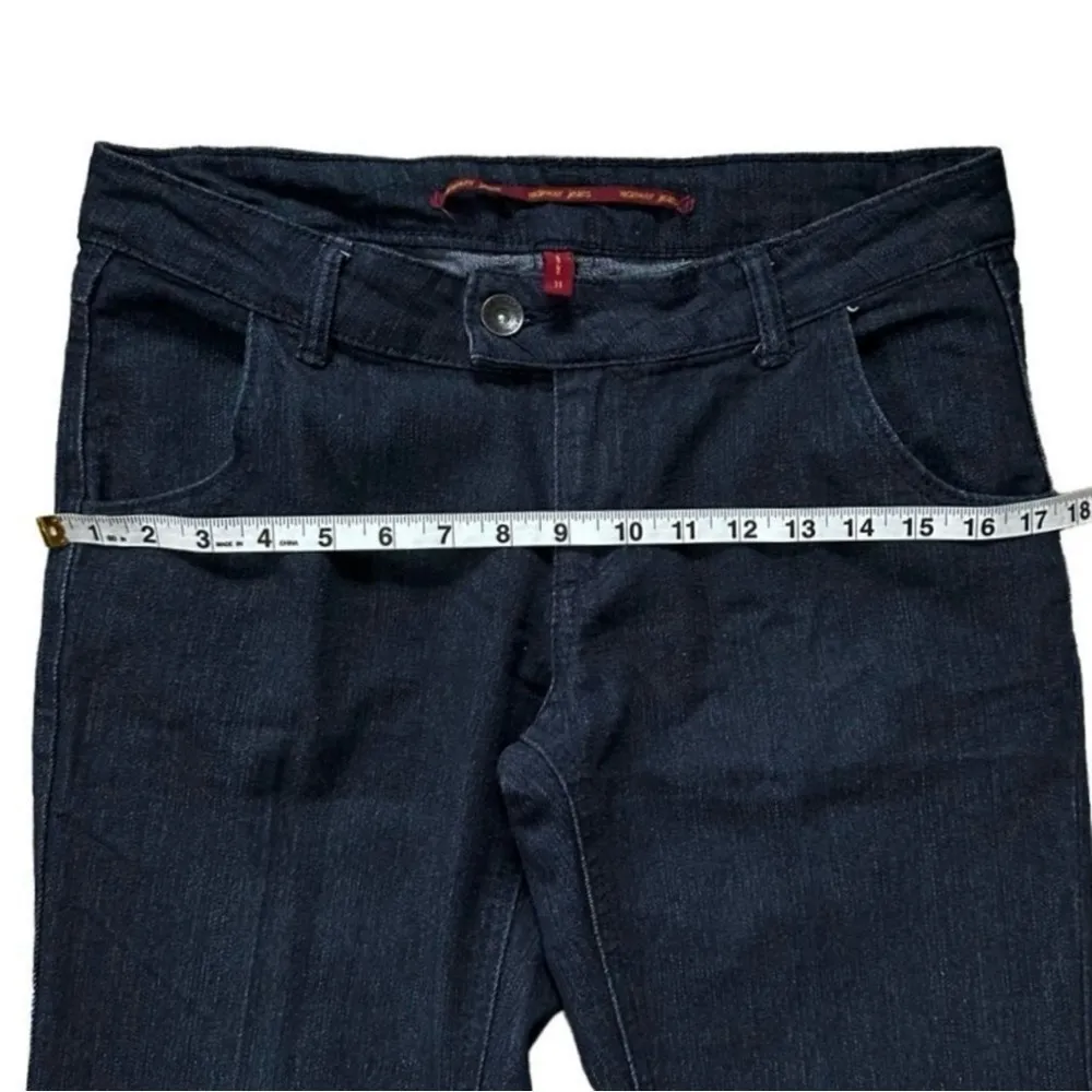 HWY Jeans Dark Denim Flare Mid Rise Cotton Stretch Trouser Jeans Sz 11 - Image 9