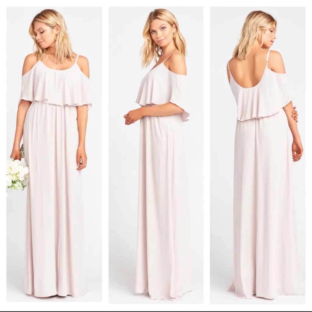 Show Me Your Mumu Caitlin Ruffle Maxi Dress Small Off White NWT - Image 4