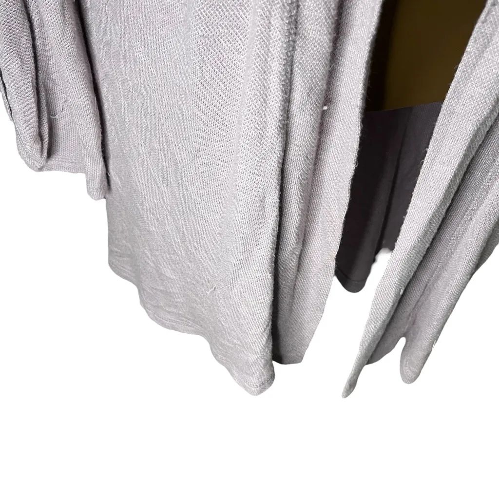 Bobeau Open Front Cardigan Lightweight Roll Tab Sleeve Lavender Gray L - Image 3