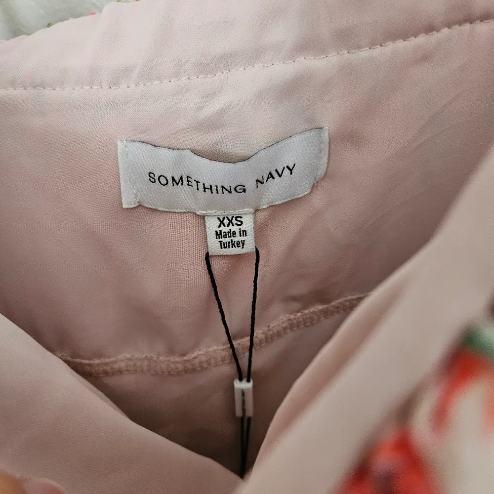 Something Navy Dress Floral Pleated Tiered Cream Multi Maxi Midi Garden Party - Image 10