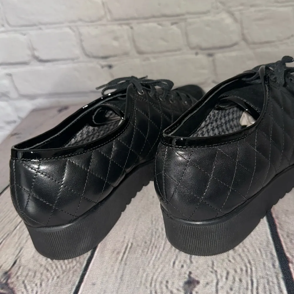 Aquatalia Women’s Quilted Leather Platform Oxford Sneakers - Image 9