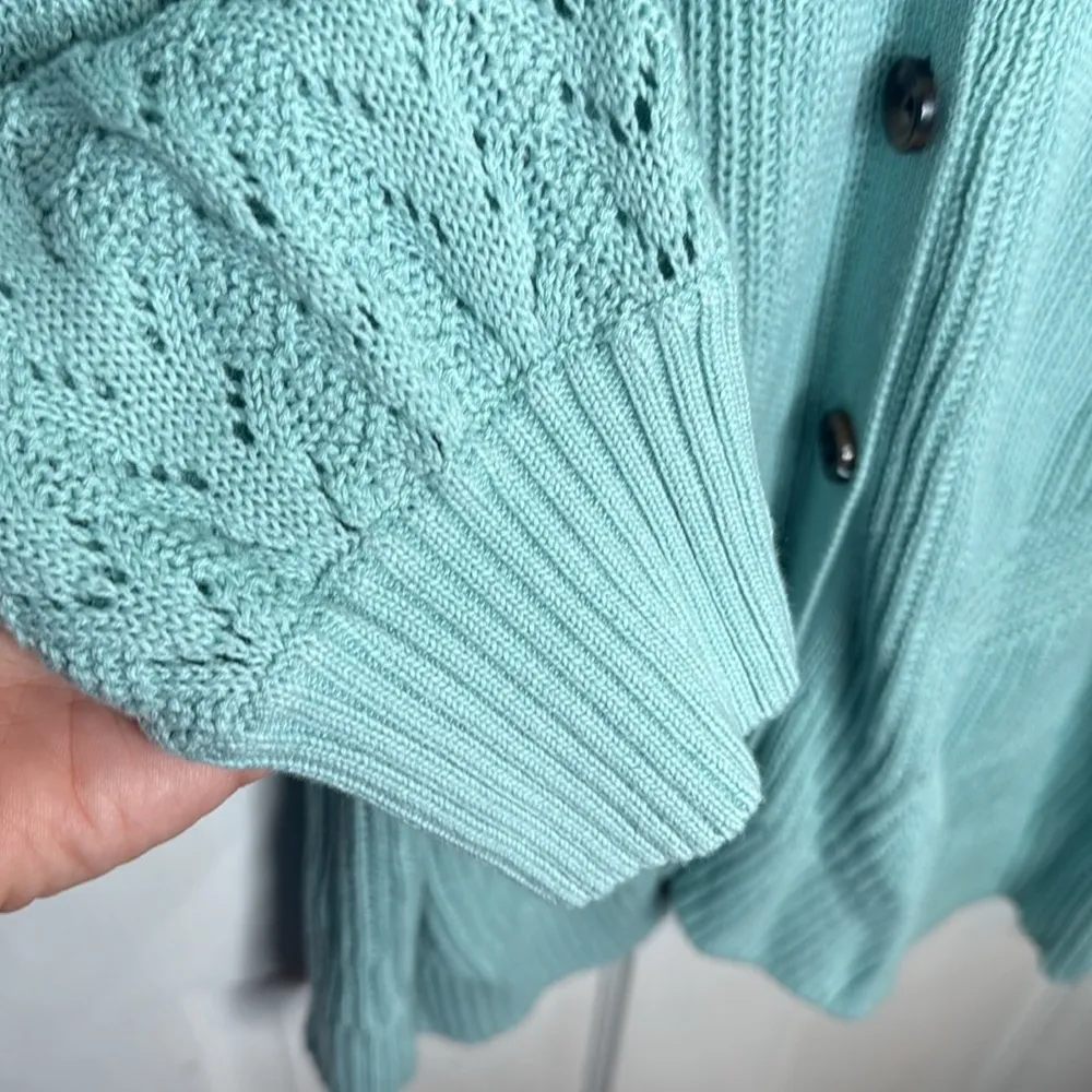 Torrid Cardigan Pointelle Balloon Sleeve Sweater V-Neck NEW W1404 Plus Size 4X - Image 8