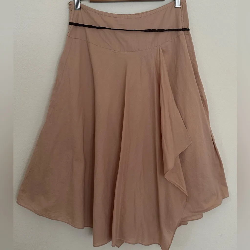 Kasper Beige A-Line Skirt with Brown Accent - Image 2