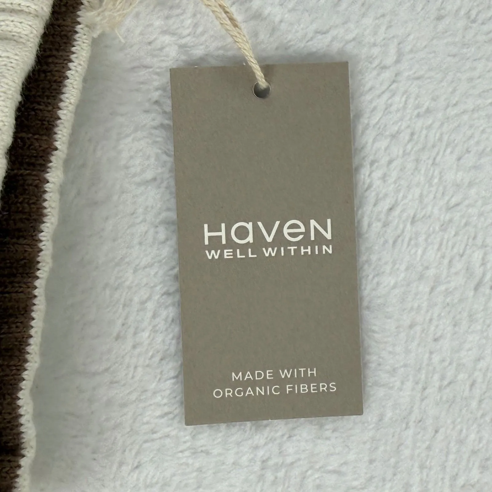 Haven Well Within by Talbots Striped Knit Casual Skirt Size S Organic Cotton White - Image 3