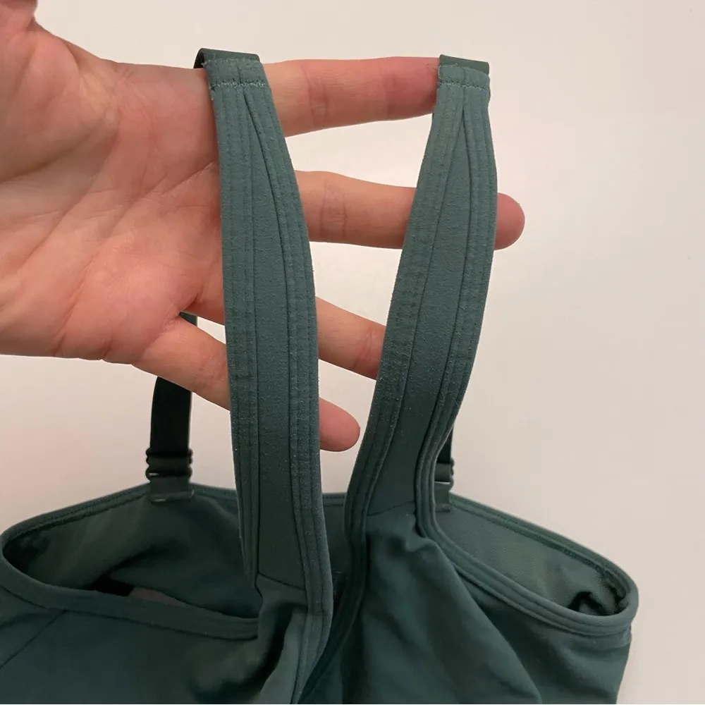 Sports Bra Unlined No Padding Adjustable Exercise Straps Athletic Green - Image 8