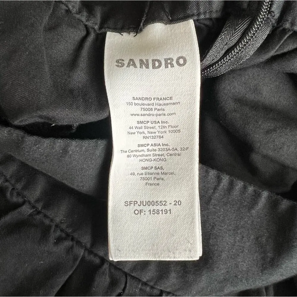 Sandro Paris Women’s Cotton Tiered Fanfan Black Layered High Waist Mini Skirt S - Image 7