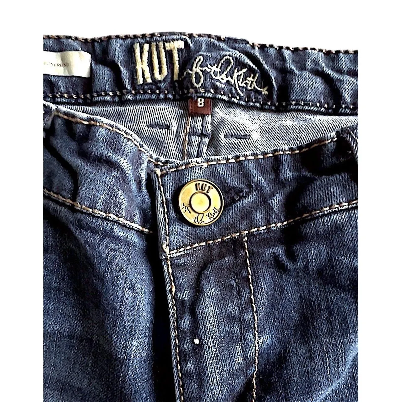 KUT From The Kloth Womens Blue Denim Mid Rise Boyfriend Relaxed Size 8 - Image 4