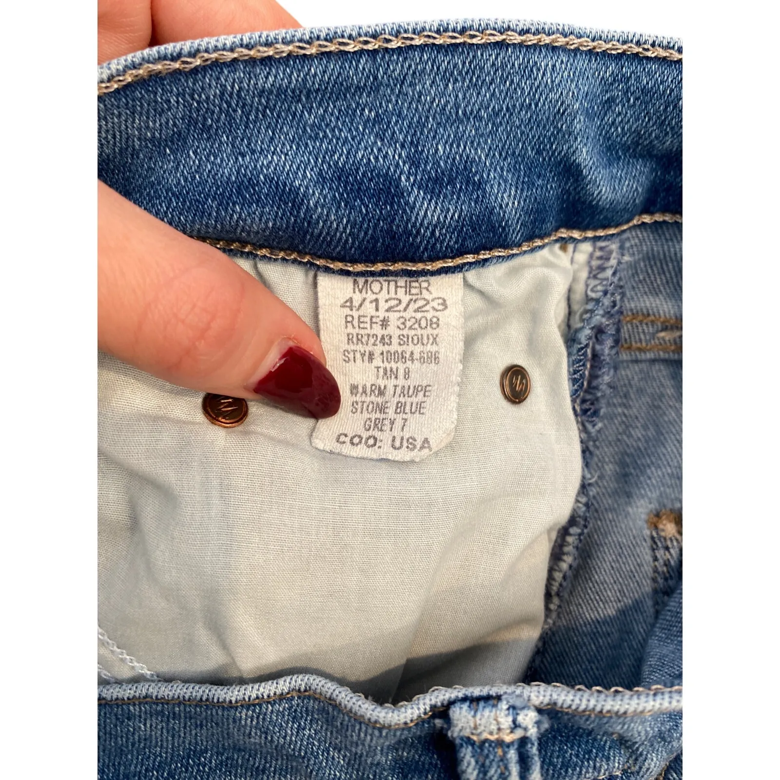 MOTHER The Insider Ankle Straight Jeans Ripe For The Picking Blue Size 25 - Image 9