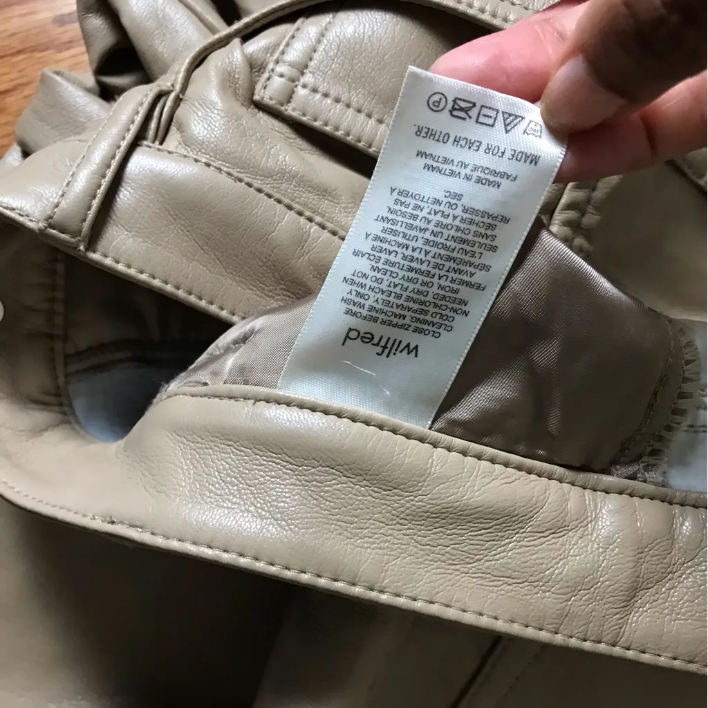 Aritzia Wilfred Melina Tan High-Waisted Faux Leather Pants - Image 7