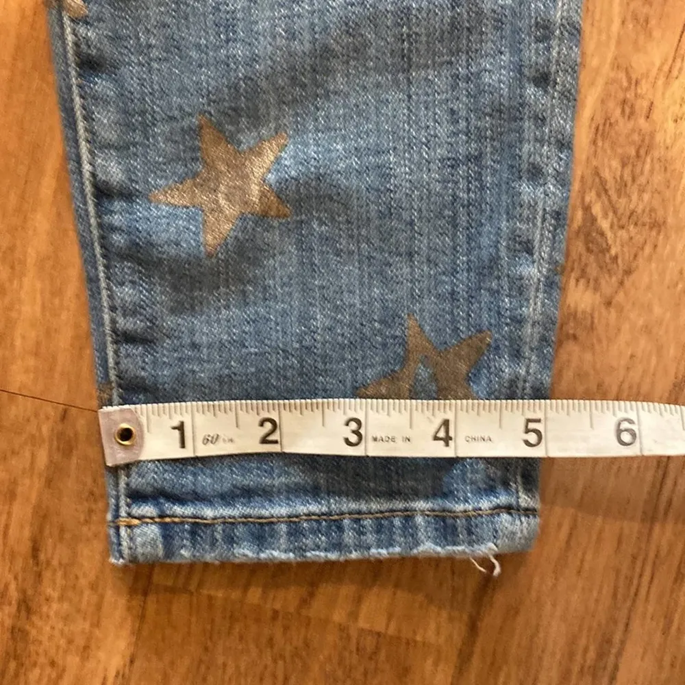 Current/Elliott The Stiletto Super Loved w/ Rose Gold Stars Denim Jeans Sz 25 - Image 14