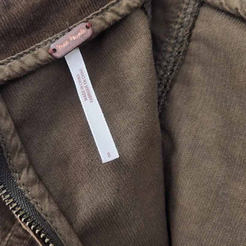 Free People Corduroy Mini Skirt Moss Green Women's Size 8 NWT - Image 6