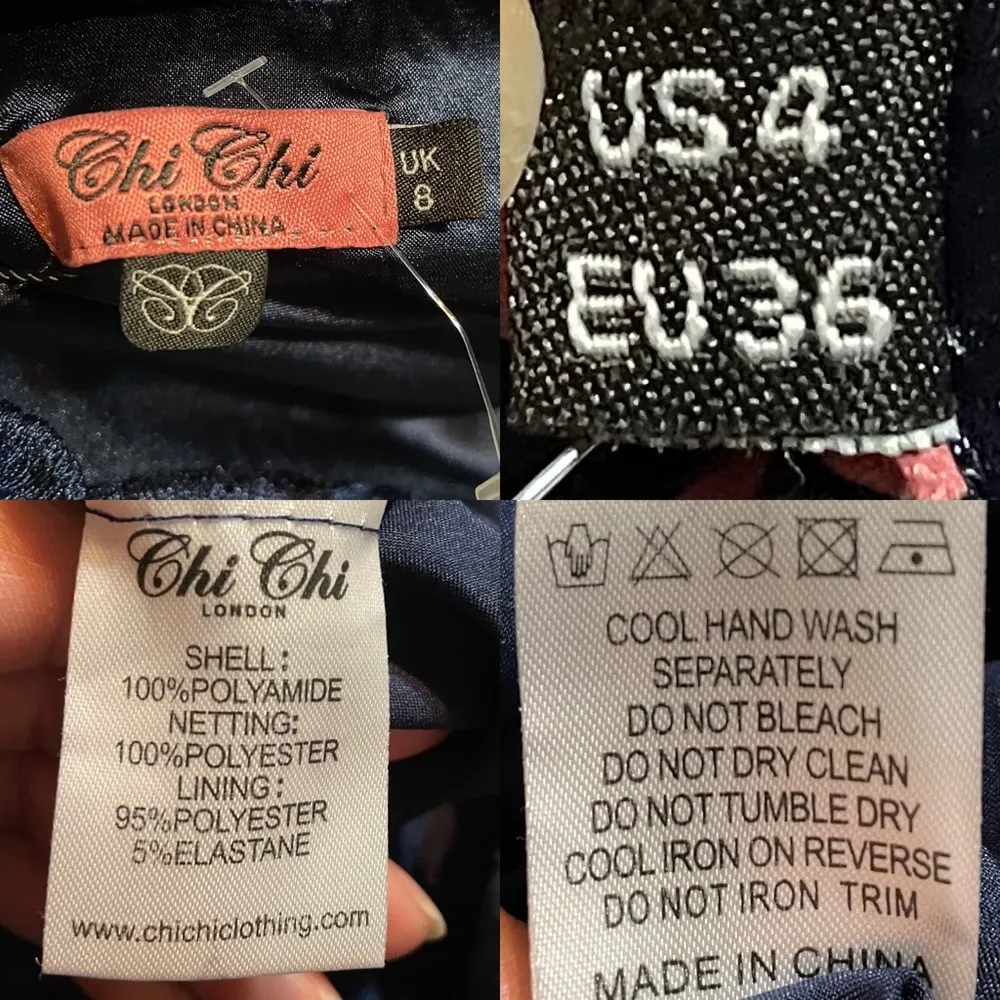 Chi Chi London Womens Dress Navy Blue April Embroidered Lace Tea Wedding 4 - Image 12