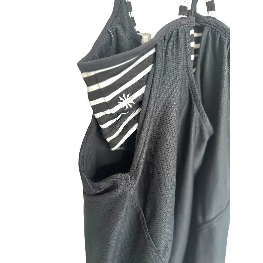 Athleta Hidden Agenda 2 In 1 Bra Tank Top Womens Size S Strappy Cross Back Black - Image 5