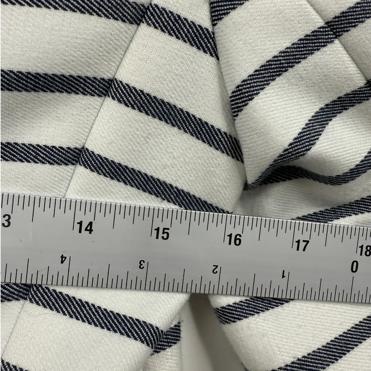 Zara Blazer Womens Nautical Single‎ Breast Stripped Blue White Size Small - Image 9