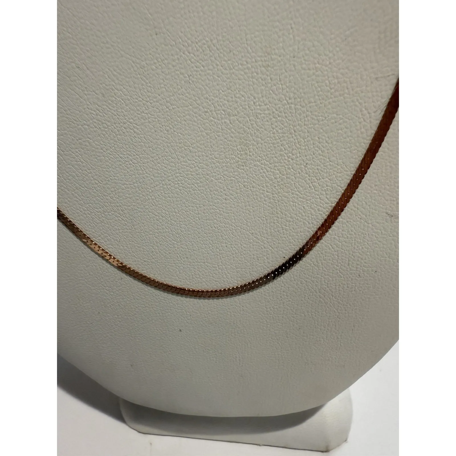 20"‎ Rose Gold Plated 925 Sterling Silver Herringbone Chain Flat Necklace Pink - Image 2