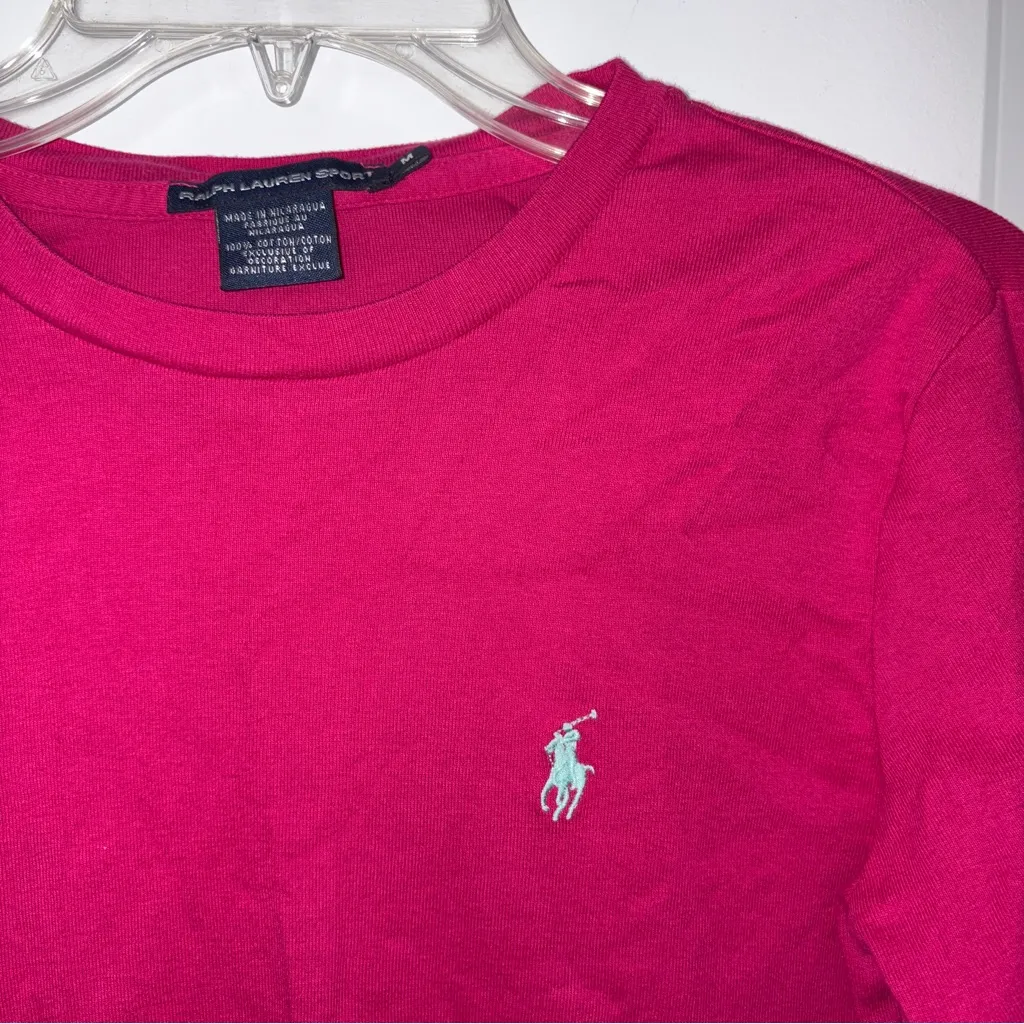 Women’s Ralph Lauren Sport Pink Long Sleeve Tee Size: M - Image 3