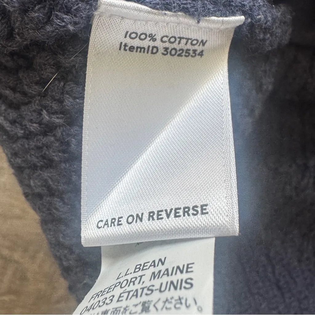 LL Bean Signature Sweater Women L Blue Cotton Funnel Neck Chunky Pocket Tunic Size L - Image 7