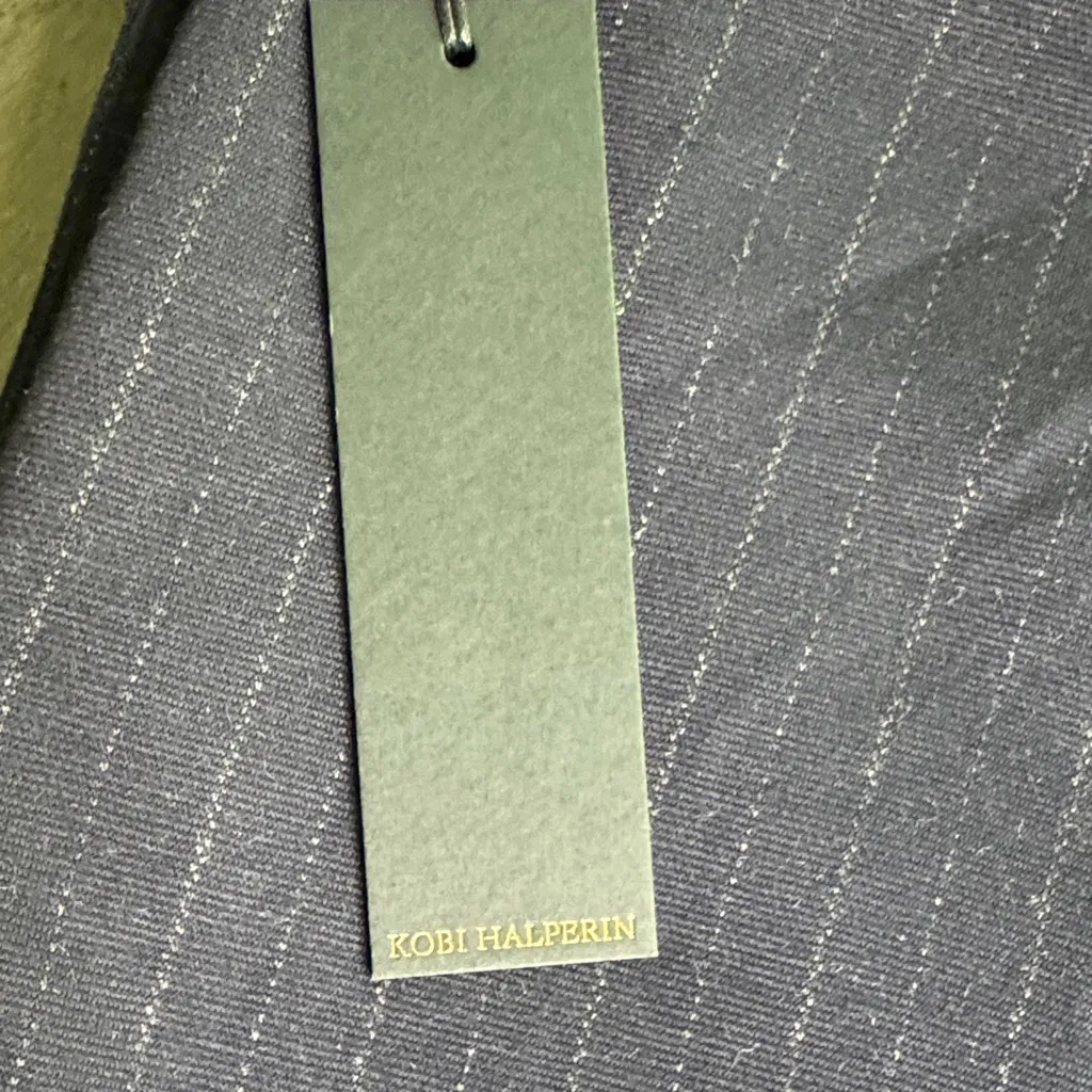 Kobi Halperin Navy Novelty Knit Pinstripe Cigarette Pant Blue Size 4 - Image 2