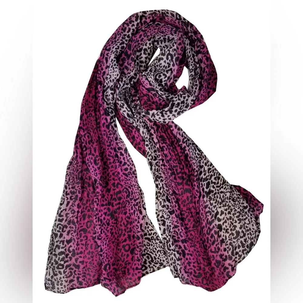 Leopard Print Scarf Set of 2 - Image 4