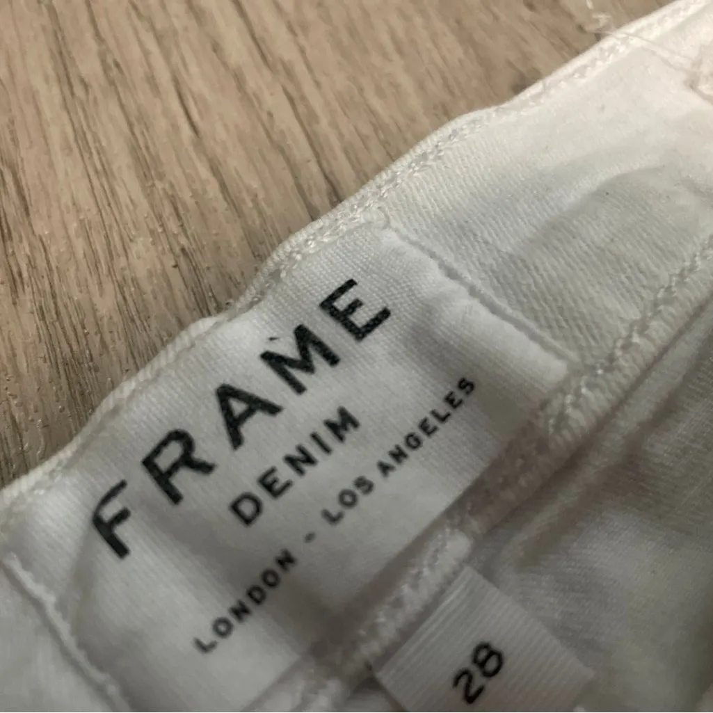 Frame Denim White Straight Leg Jeans - Image 2