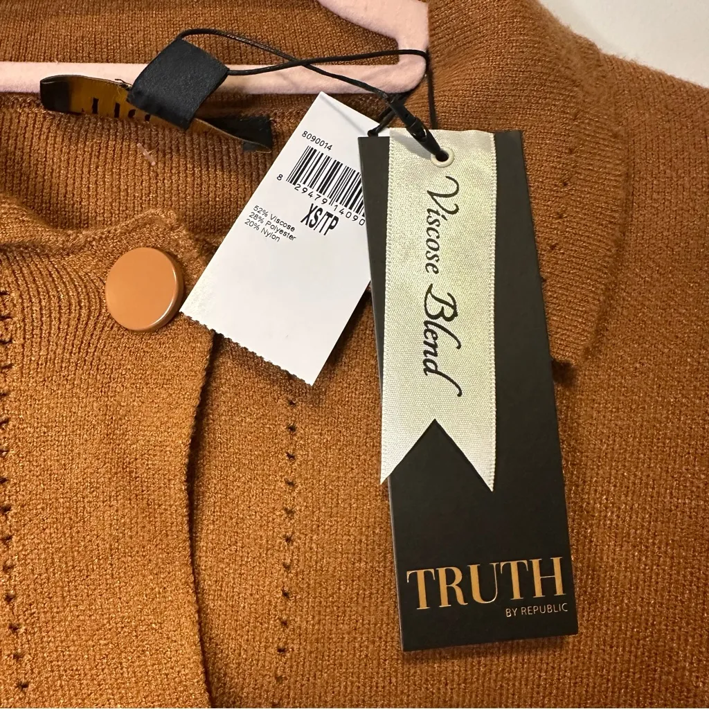 NWT truth by republic cropped shacket size extra small Orange - Image 2