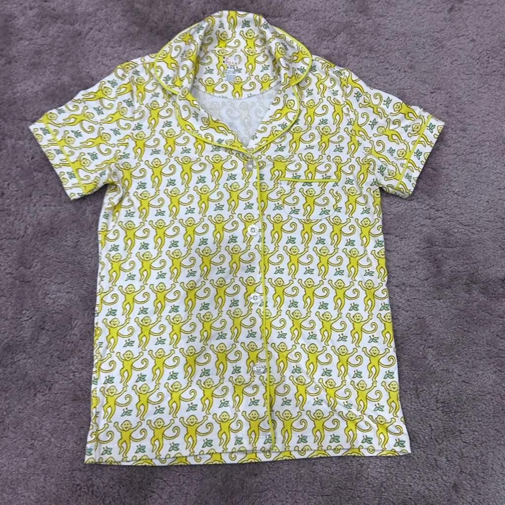 Roller Rabbit Yellow Sunshine Monkey Polo Pajamas New XXS - Image 6