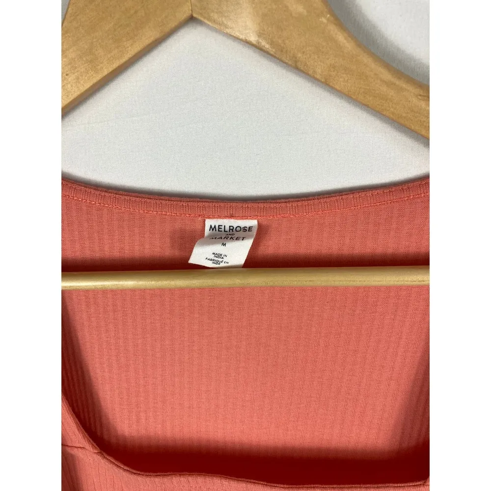 NWT Melrose and Market Coral Puff Sleeve Long Sleeve Top Size Medium - Image 2