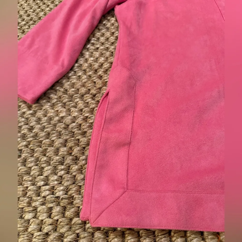 Gretchen Scott suede beach resortwear Barbie pink shift top women’s size XL - Image 5