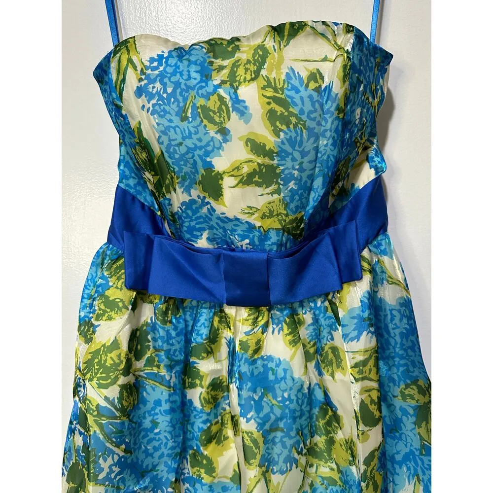 Flora Bea NYC Sia Dress Size Small NWT Blue Antigua Island Green Strapless - Image 5