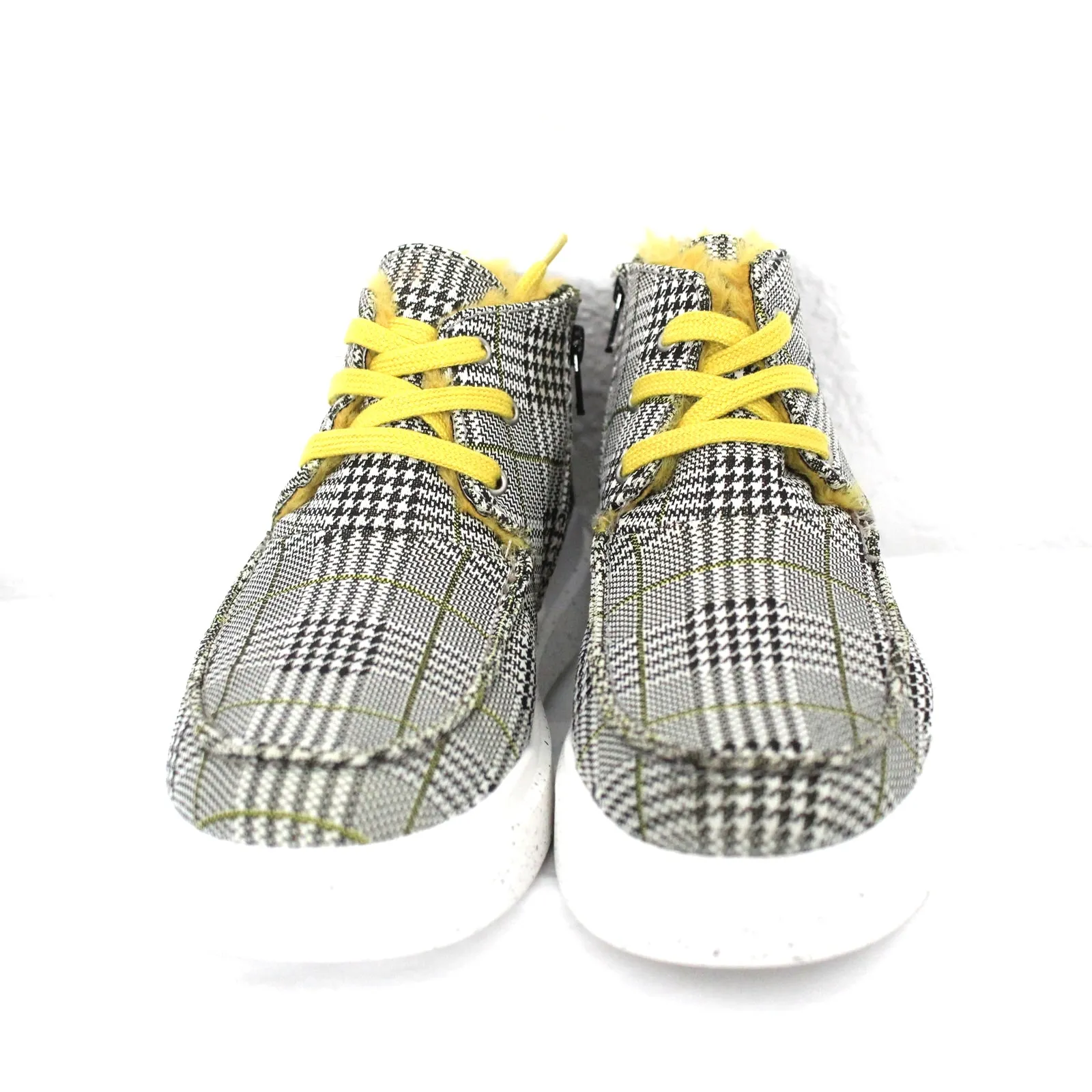 Romika Helsinki 02 Plaid Black Yellow Faux Fur Boot Size 9/9.5 NIB - Image 2