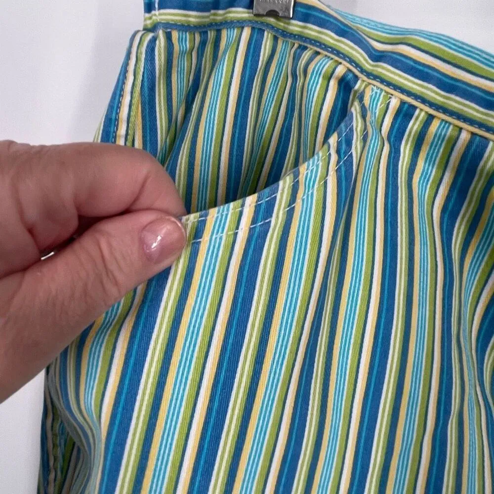 Vintage Copacabana petites size 22 striped Bermuda shorts Blue - Image 6