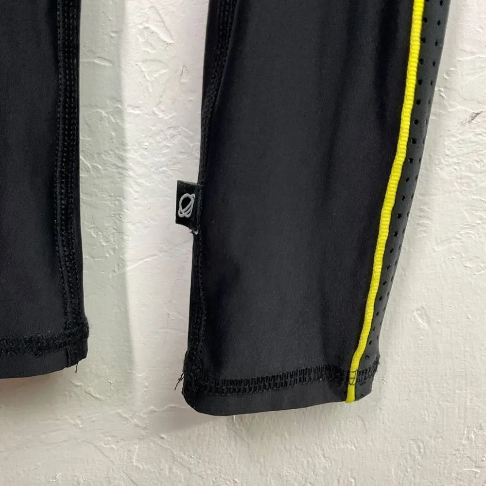 Terez  Black Rib Piping Racing Stripe Perforated Leggings XS NWT - Image 3