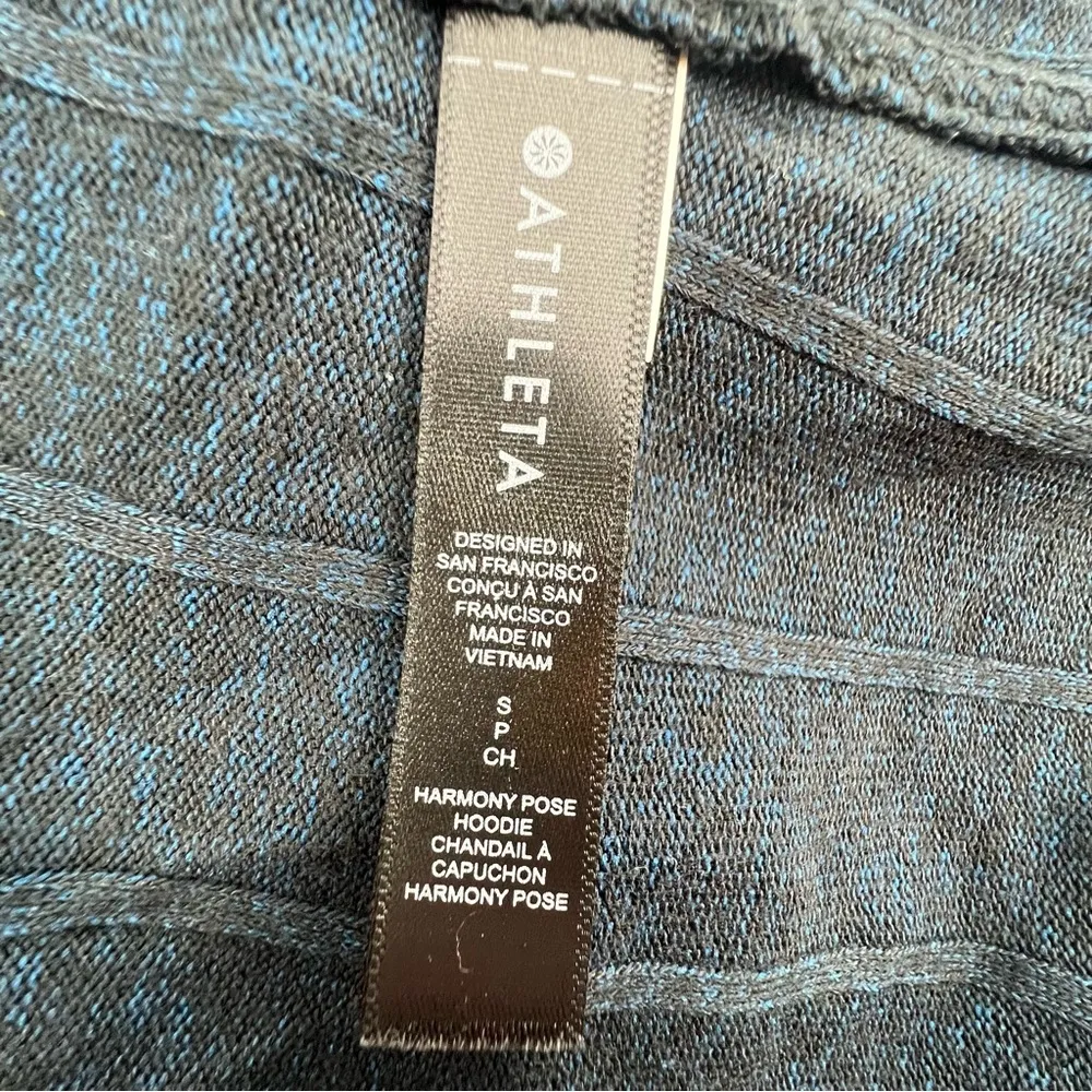 Athleta Harmony pose hoodies Dark Sardinia Blue Heather sz S - Image 7